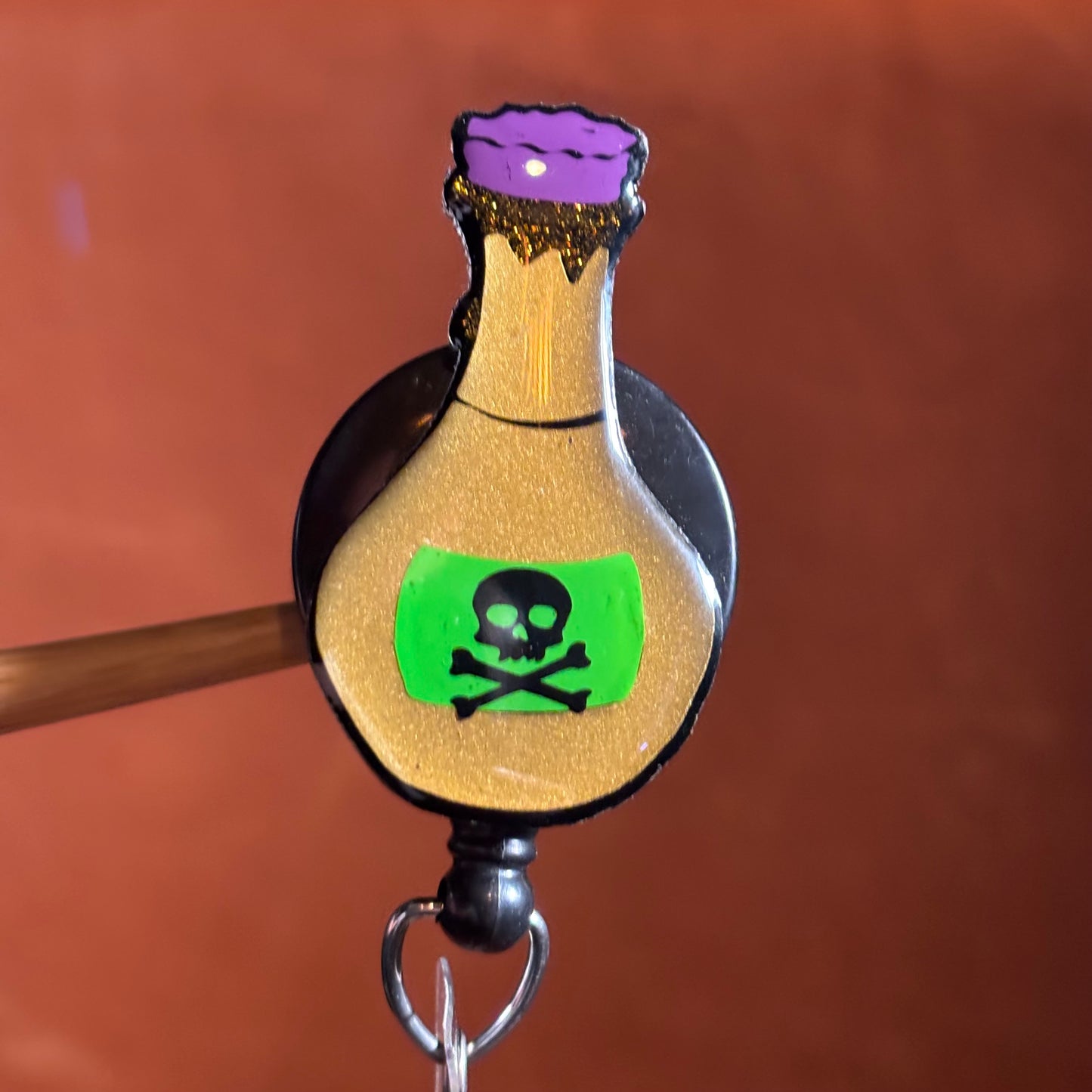 Halloween Poison Vial Badge Reel