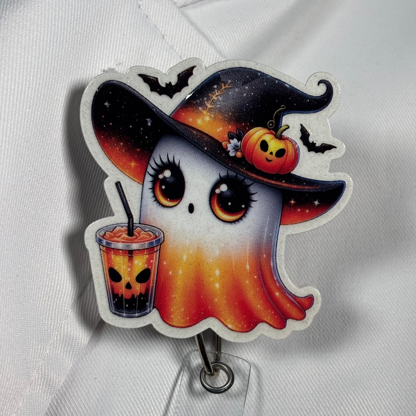 Pumpkin Ghost Badge Reel